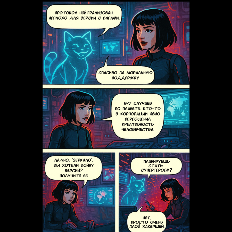 Нейрокомикс от KINETICA: «Алиса в Зазеркалье 2049: Протокол Стирания»