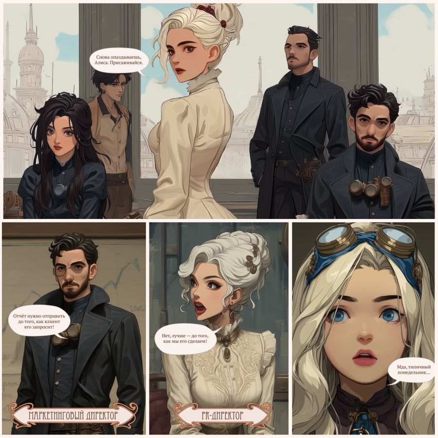 Нейрокомикс от Migel Agency: «Алиса в Зазеркалье 2049: Рабочий день»