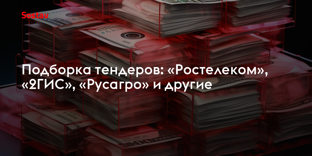 Подборка тендеров: «Ростелеком», «2ГИС», «Русагро» и другие