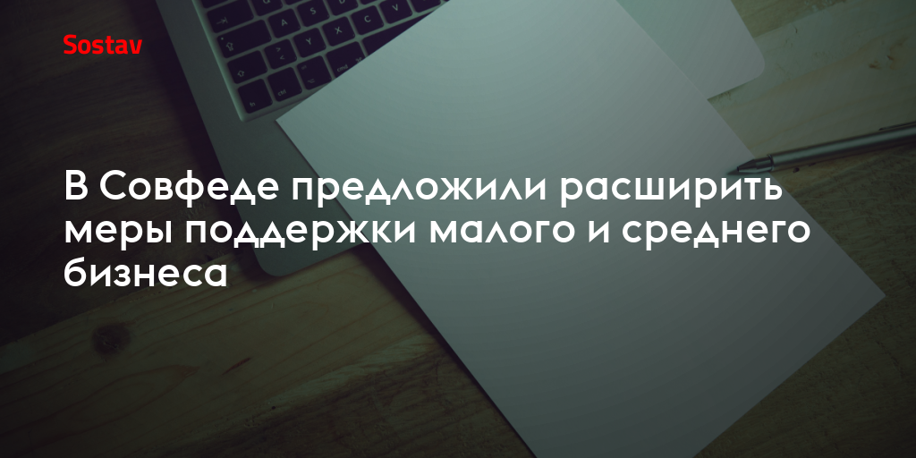 В Совфеде предложили расширить меры поддержки малого и среднего бизнеса