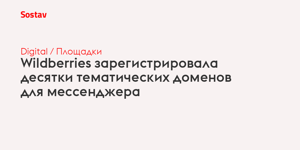 Wildberries зарегистрировала десятки тематических доменов для мессенджера