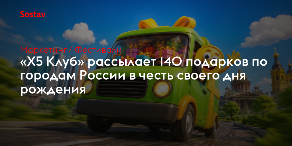 «X5 Клуб» рассылает 140 подарков по городам России в честь своего дня рождения