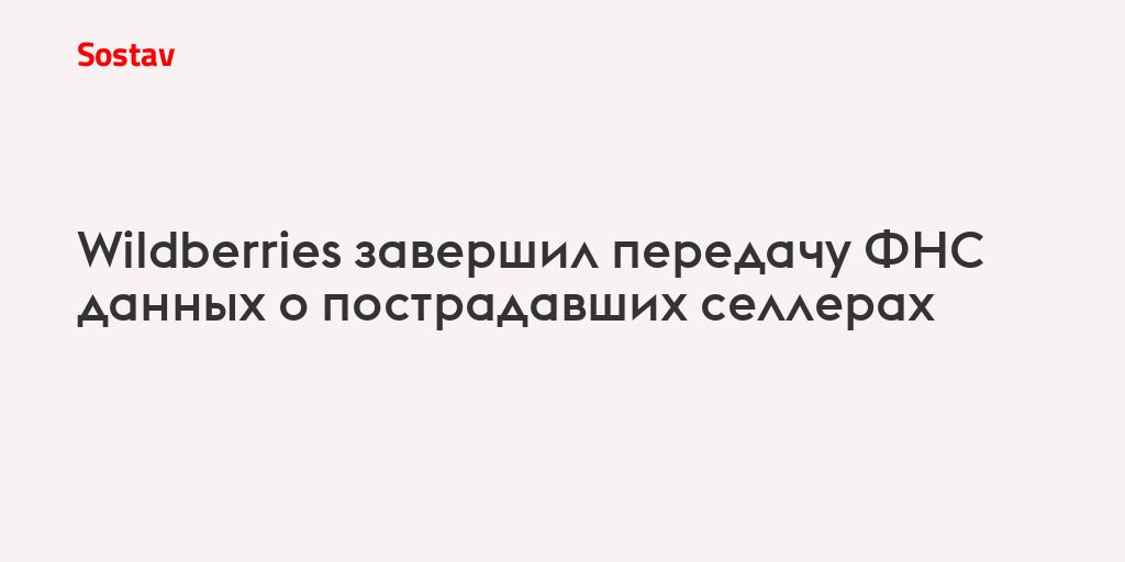 Wildberries завершил передачу ФНС данных о пострадавших селлерах