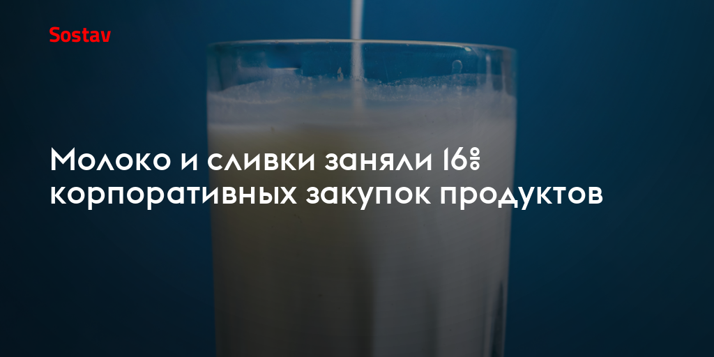 Молоко и сливки заняли 16% корпоративных закупок продуктов для офиса